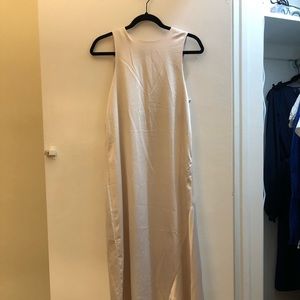 NEW zara midi asymmetrical satin sleeveless dress